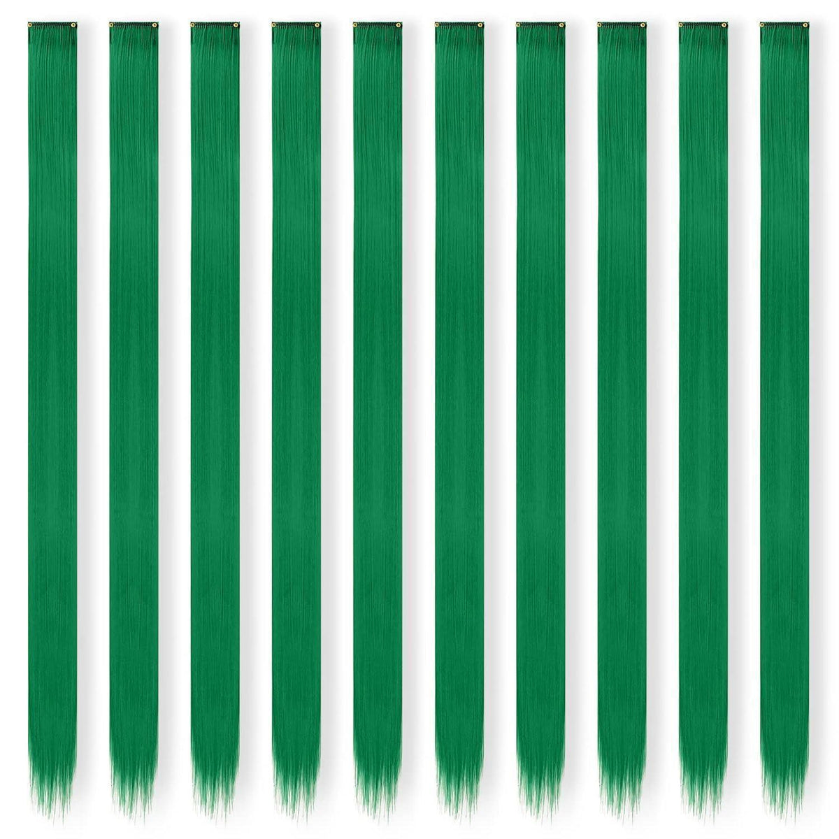 Grüne Haarverlängerung Clip-in – 10 Stück, 55cm, Saint Patrick's Tag