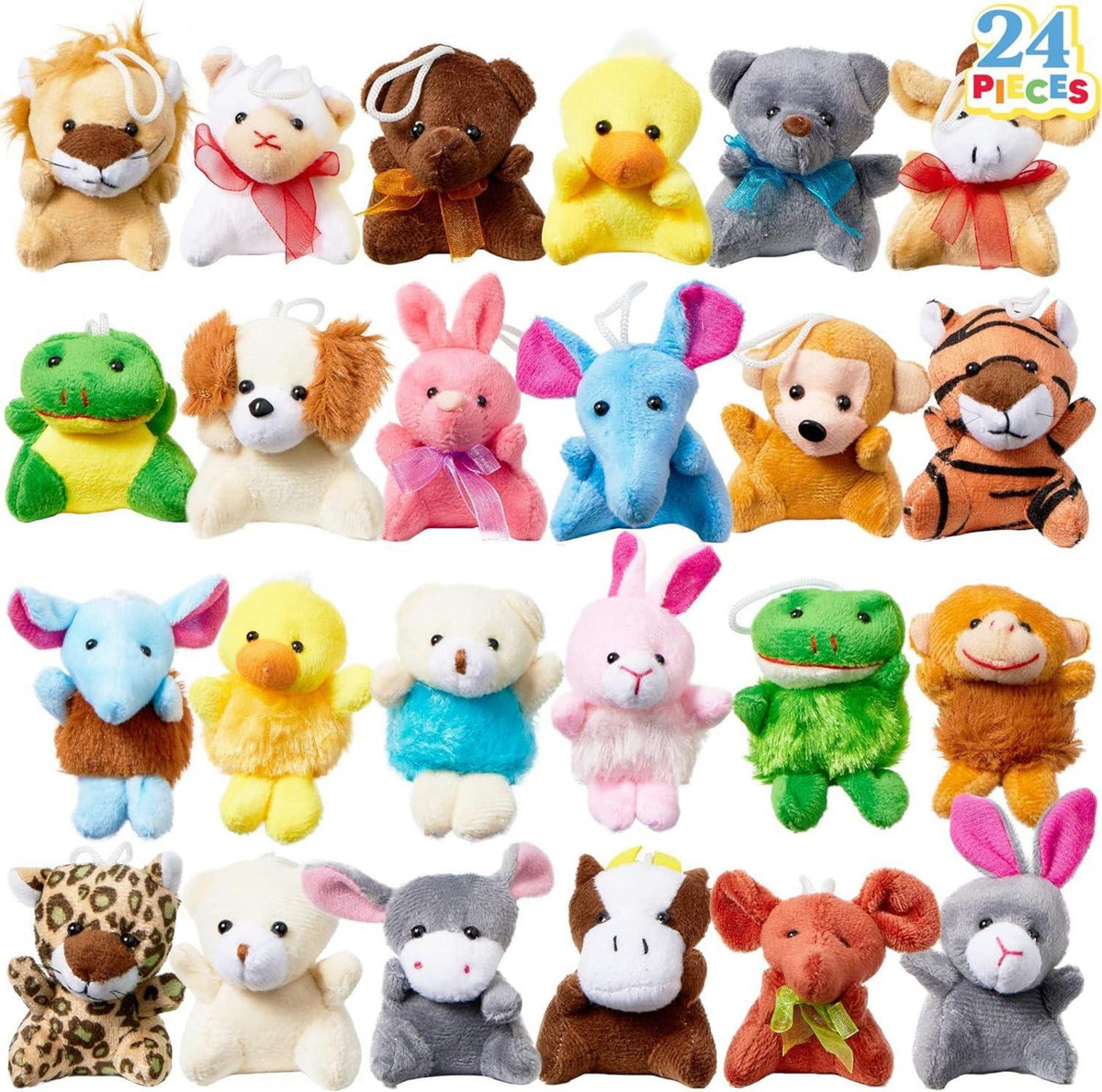 24er Set Mini Plüschtiere Kinderparty