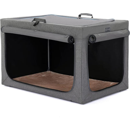 Faltbare Hundebox Grau L – Komfortabler Schlafplatz & Transport