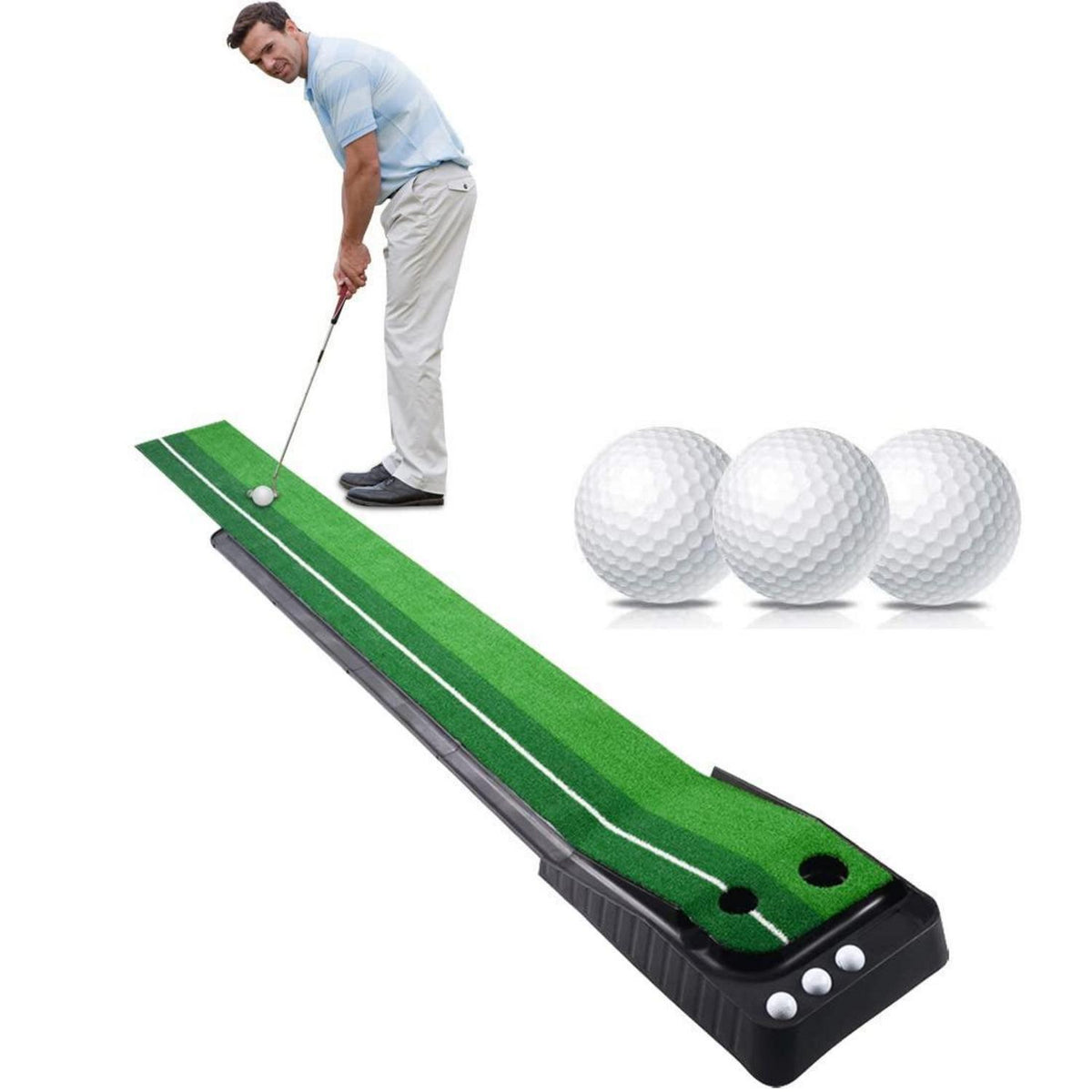 Golf Putting Matte mit automatischer Ballrückgabe