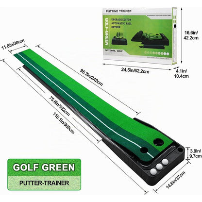 Golf Putting Matte mit automatischer Ballrückgabe