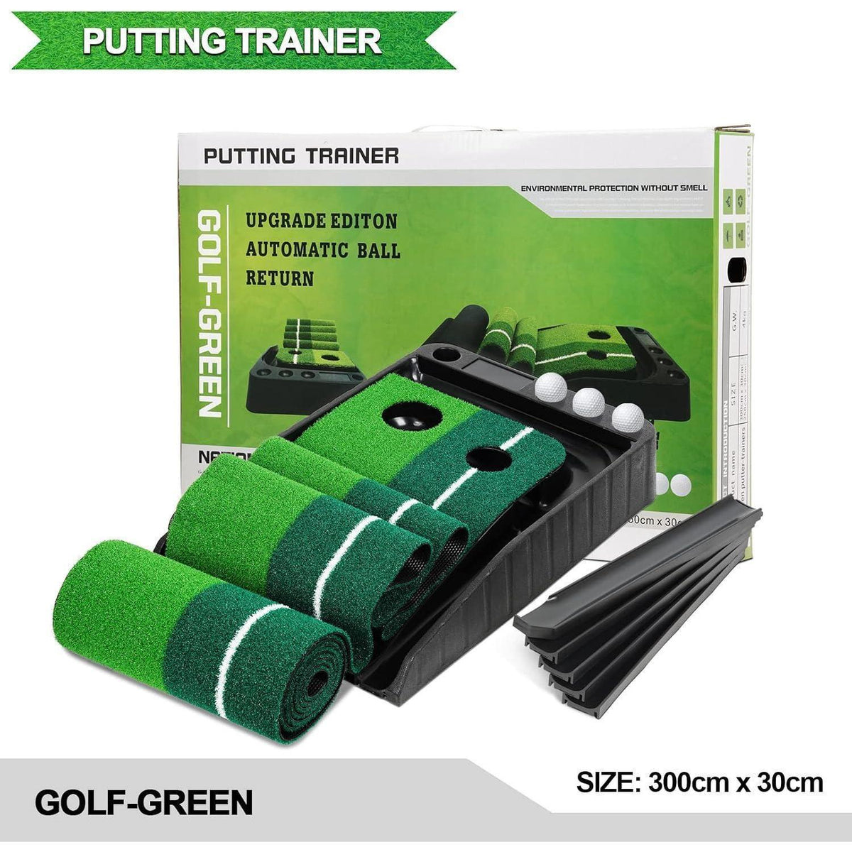Golf Putting Matte mit automatischer Ballrückgabe