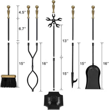 Kaminbesteck Set Schmiedeeisen Messing 67,3 cm Feuerstelle