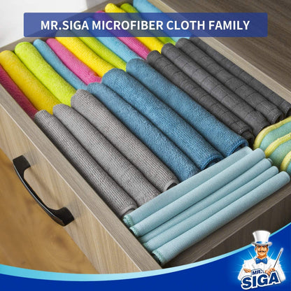 MR.SIGA Mikrofaser Reinigungstücher 12er Set 40x40cm Geschirrtücher