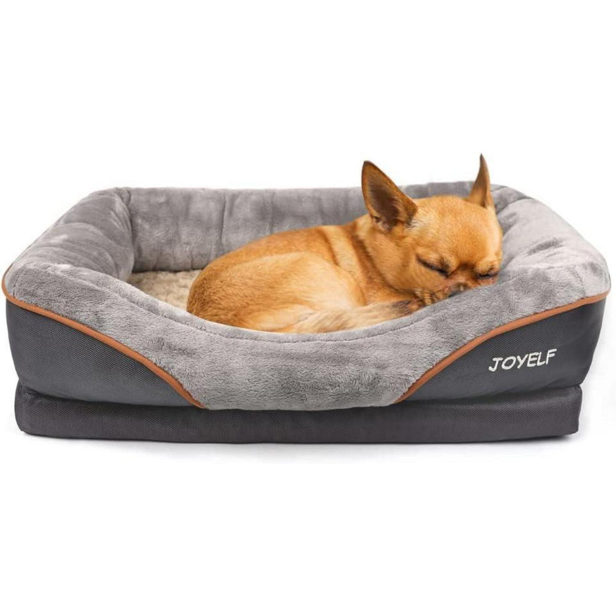 Orthopädisches Hundebett Memory-Schaum mit Nackenrolle & Geschenk