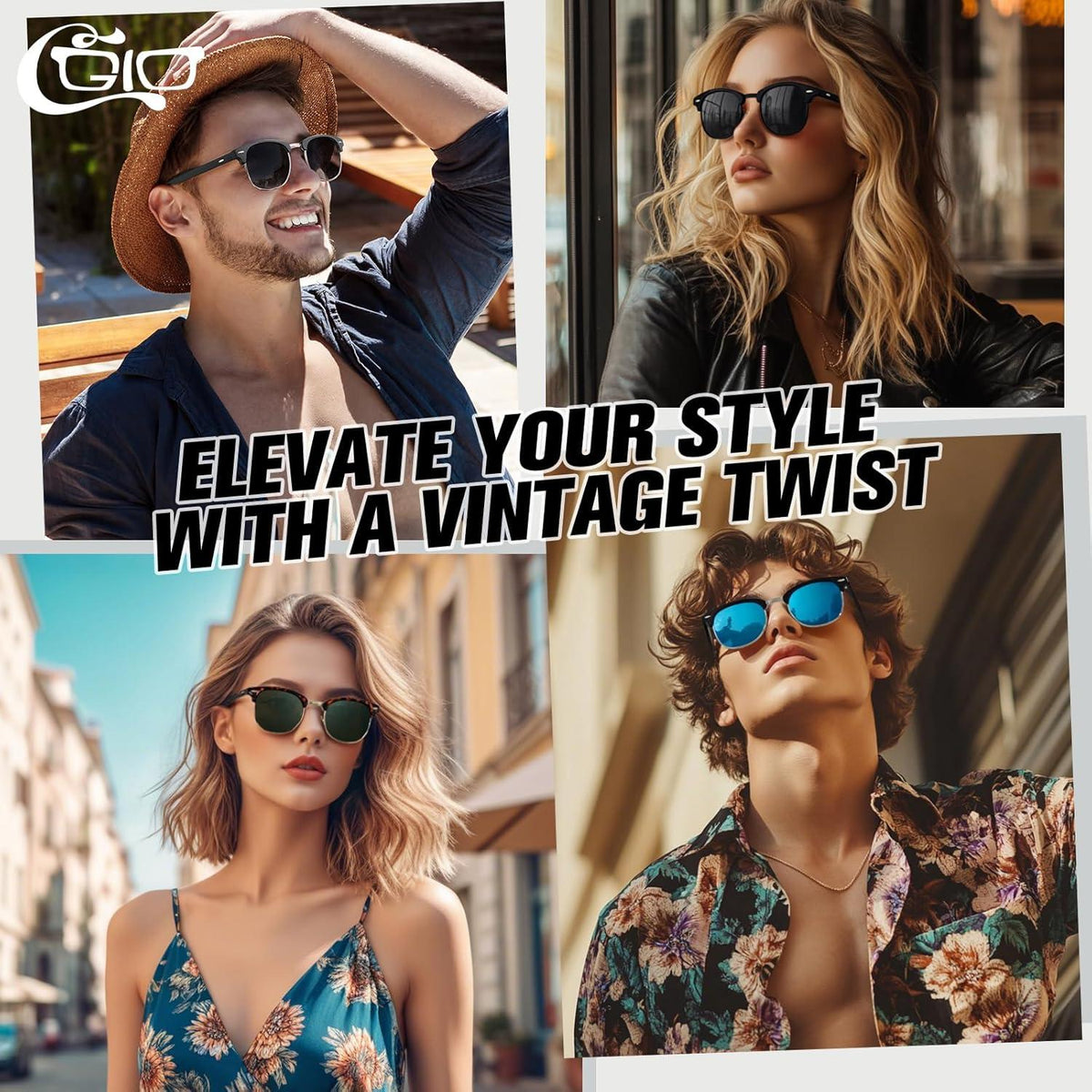 CGID Retro Browline Sonnenbrille Polarisiert UV400
