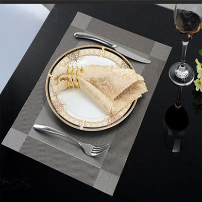 6er Set Platzsets Grau 30x45cm PVC Abwaschbar Hitzebeständig