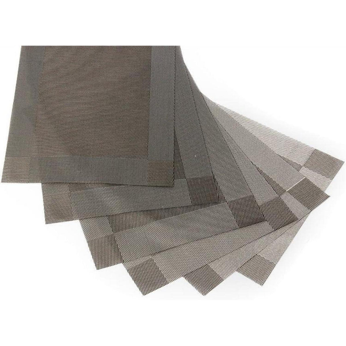 6er Set Platzsets Grau 30x45cm PVC Abwaschbar Hitzebeständig