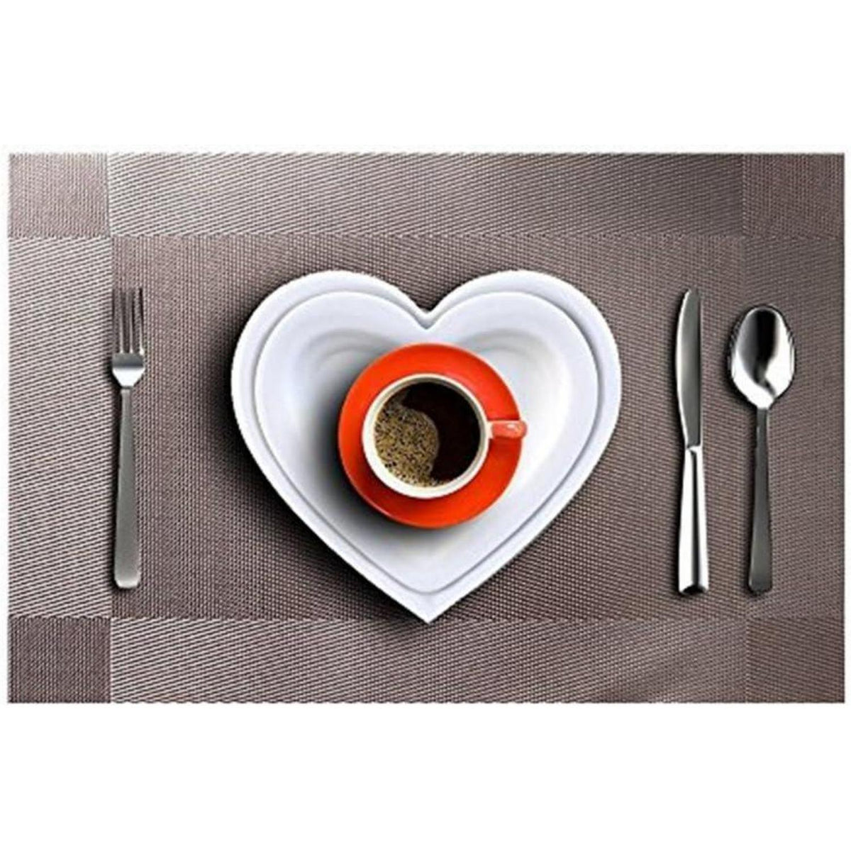 6er Set Platzsets Grau 30x45cm PVC Abwaschbar Hitzebeständig