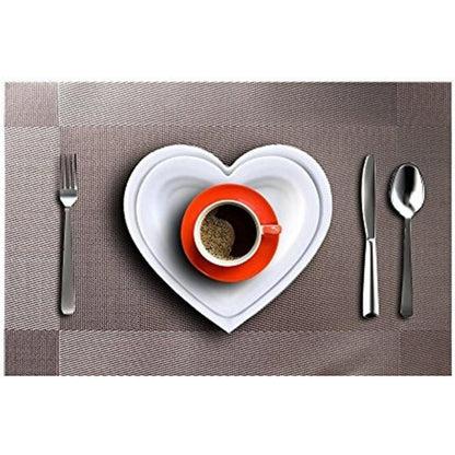 6er Set Platzsets Grau 30x45cm PVC Abwaschbar Hitzebeständig