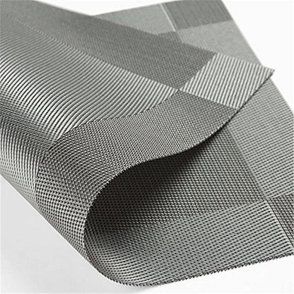 6er Set Platzsets Grau 30x45cm PVC Abwaschbar Hitzebeständig