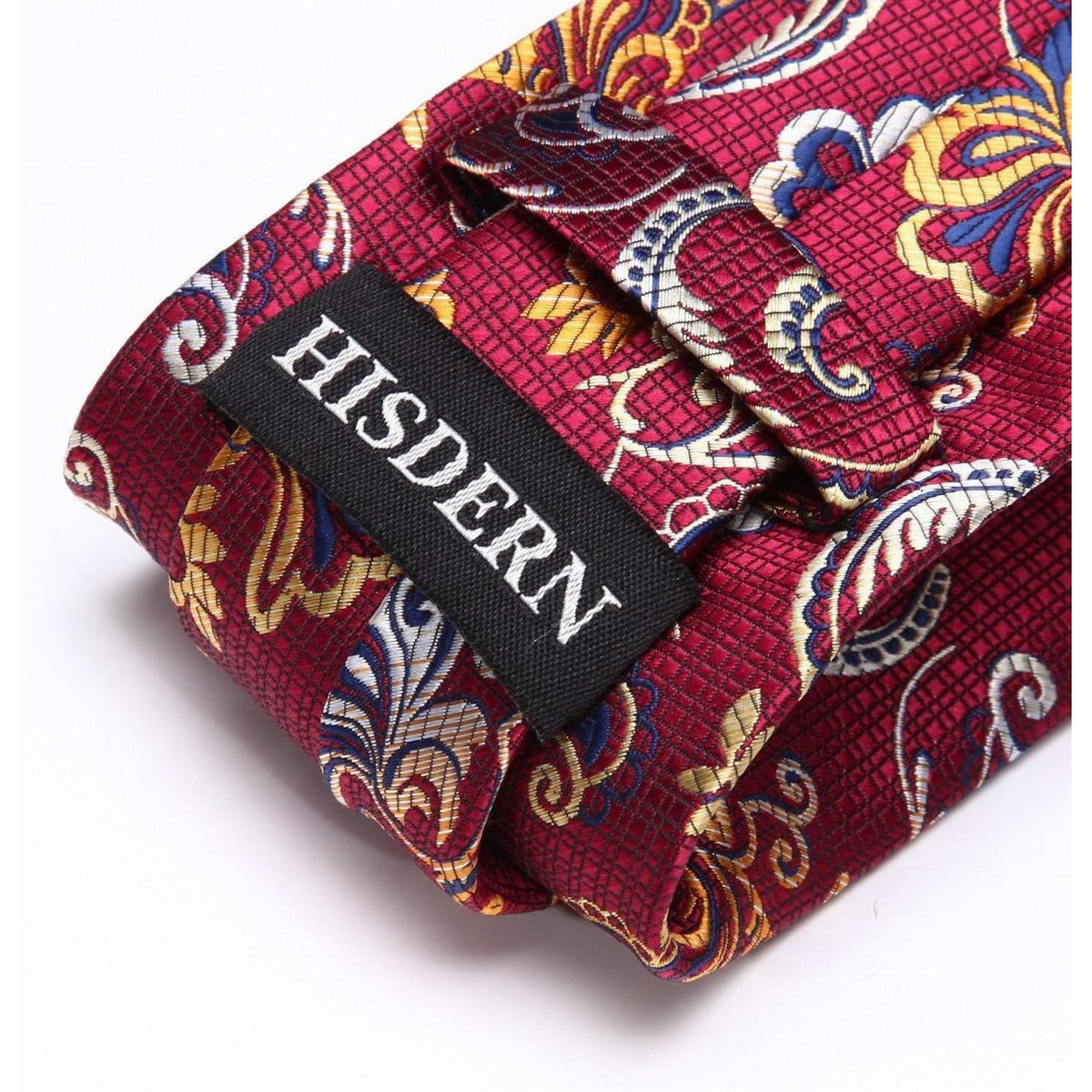 Krawatten-Set Seide Paisley Blumen Burgund