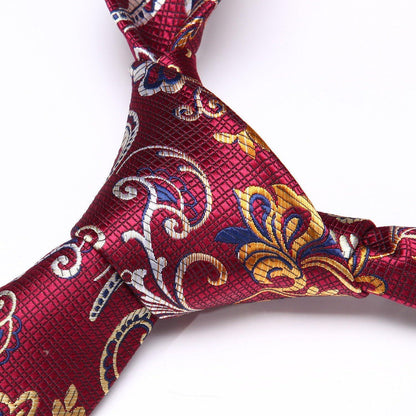 Krawatten-Set Seide Paisley Blumen Burgund
