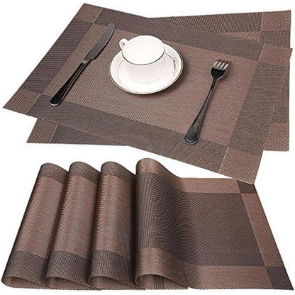 Platzsets 6er Set PVC 30x45cm Braun Hitzebeständig Abwaschbar