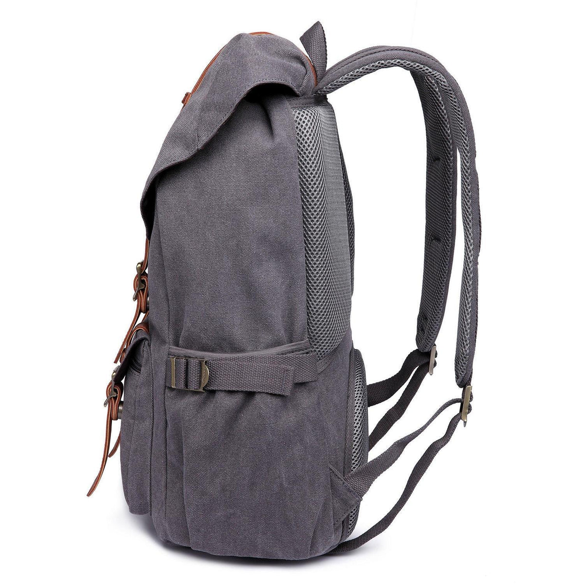 Unisex Tagesrucksack Grau – Vielseitiger Canvas Rucksack 45x27x17cm