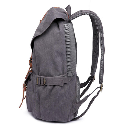 Unisex Tagesrucksack Grau – Vielseitiger Canvas Rucksack 45x27x17cm
