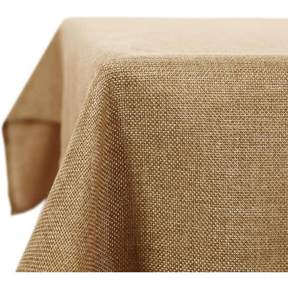 Wasserabweisende Tischdecke Leinenoptik Ockerbraun 137x274 cm