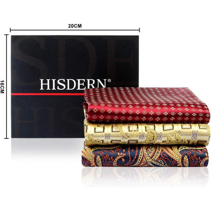 Herren Krawattenschal Paisley mit Einstecktuch Set Blau