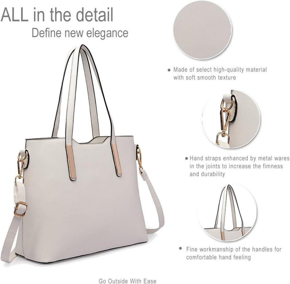 Damen Handtasche Schultertasche Tragetasche Tote Bag Set 3-teilig