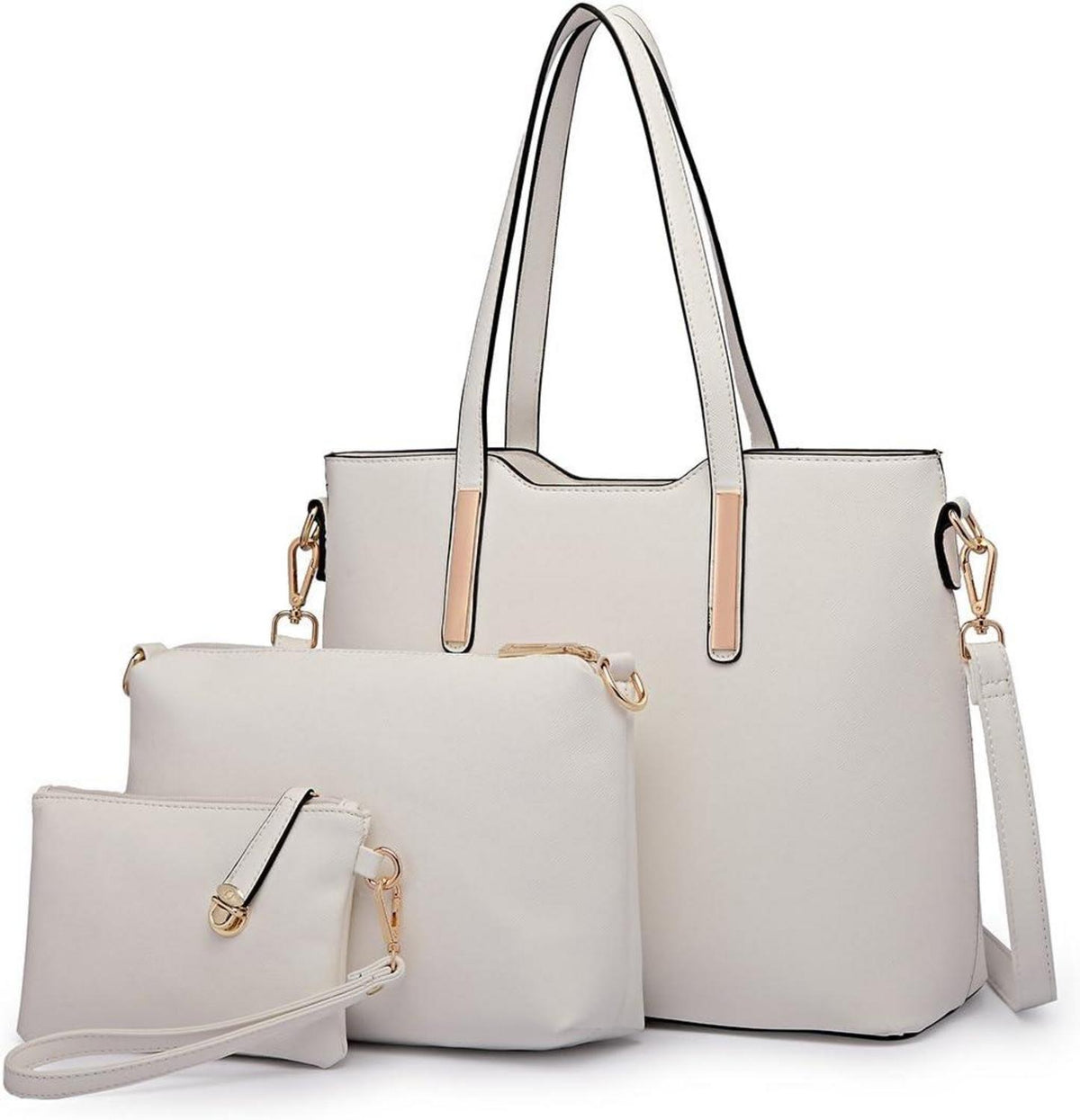 Miss Lulu Damen Handtasche Schultertaschen Tote Bag Henkeltasche Set 3-teilig