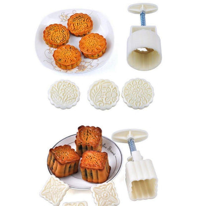 4-teiliges Backform-Set mit 12 Blumen-Pressformen