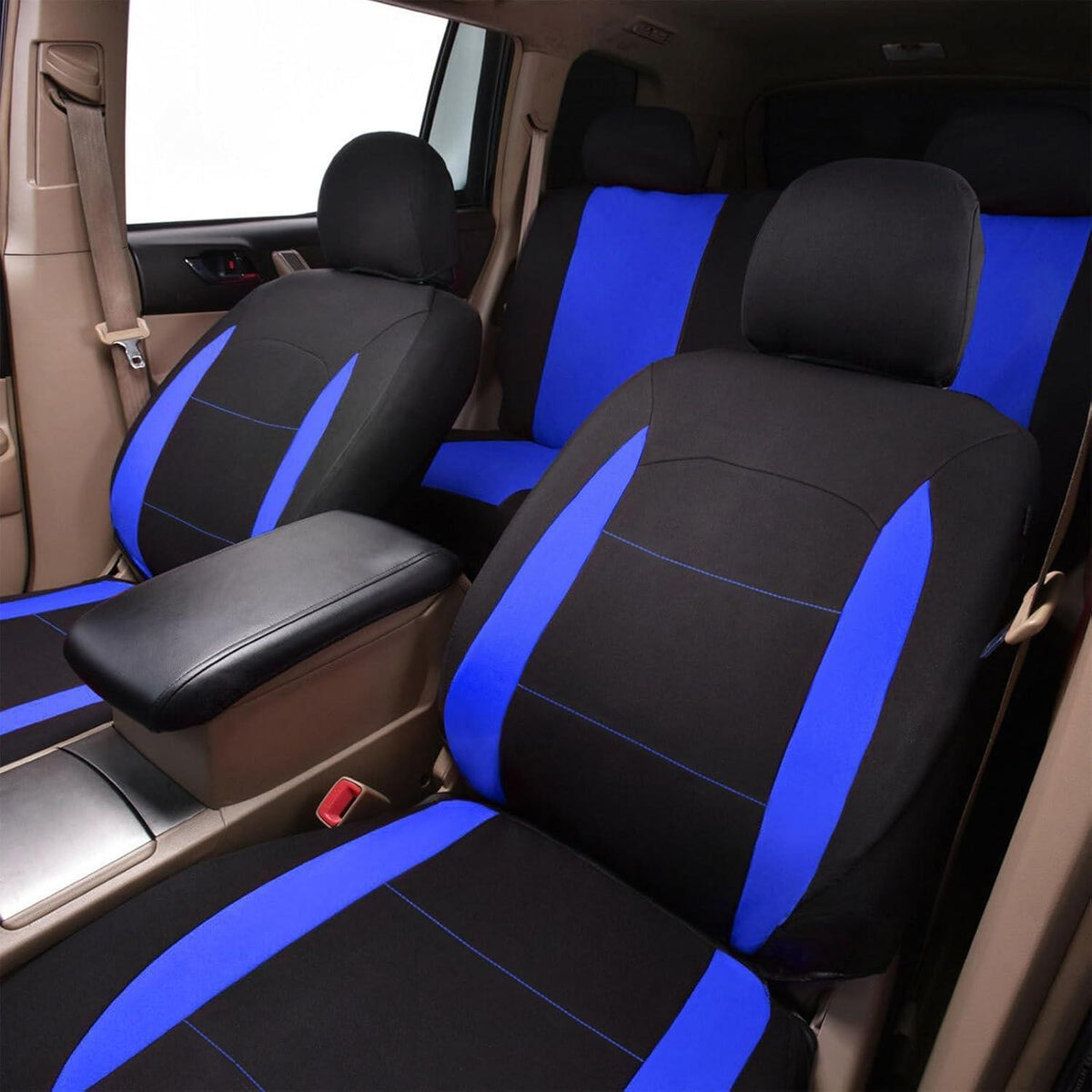 Sitzbezüge Auto Universal Set Blau Schwarz 5-teilig