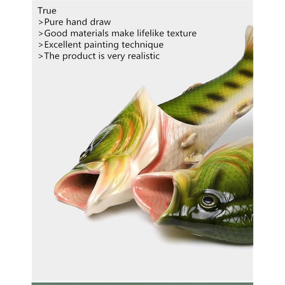 Fisch Hausschuhe Herren Grün 44/45 EU – Strand Schuhe