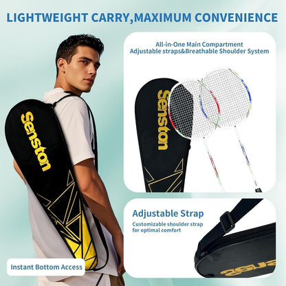 Graphit Badminton Set Profi Schläger Leichtgewicht Federball