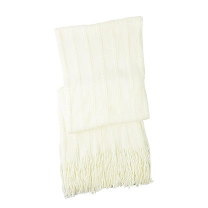 Schal und Handschuh Set Damen Zopfmuster Touchscreen Off-white