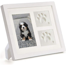 TierHerz Pfotenabdruck Set Hund mit 3D Holz Bilderrahmen