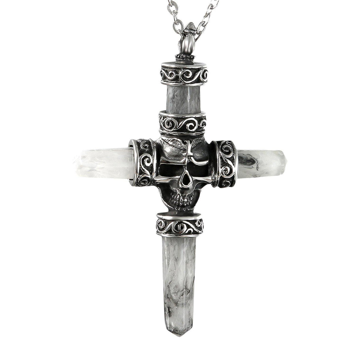 Herren Kreuz Halskette Edelstahl Vintage Retro Geschenk