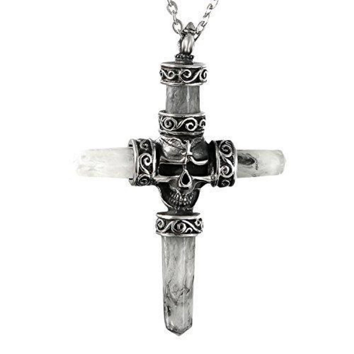Herren Kreuz Halskette Edelstahl Vintage Retro Geschenk