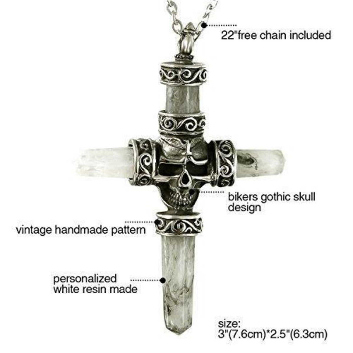 Herren Kreuz Halskette Edelstahl Vintage Retro Geschenk