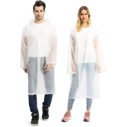2x Transparenter Regenmantel für Damen und Herren, EVA, Einheitsgröße, Weiß