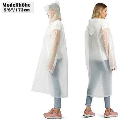 2x Transparenter Regenmantel für Damen und Herren, EVA, Einheitsgröße, Weiß