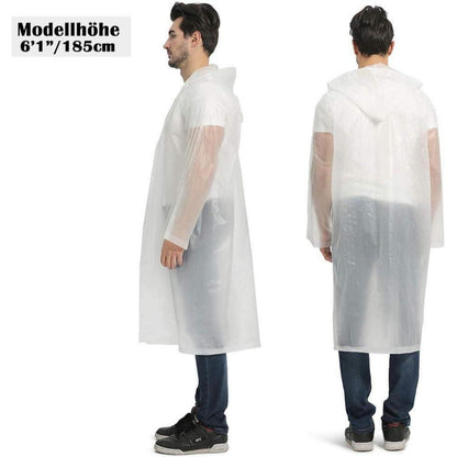 2x Transparenter Regenmantel für Damen und Herren, EVA, Einheitsgröße, Weiß
