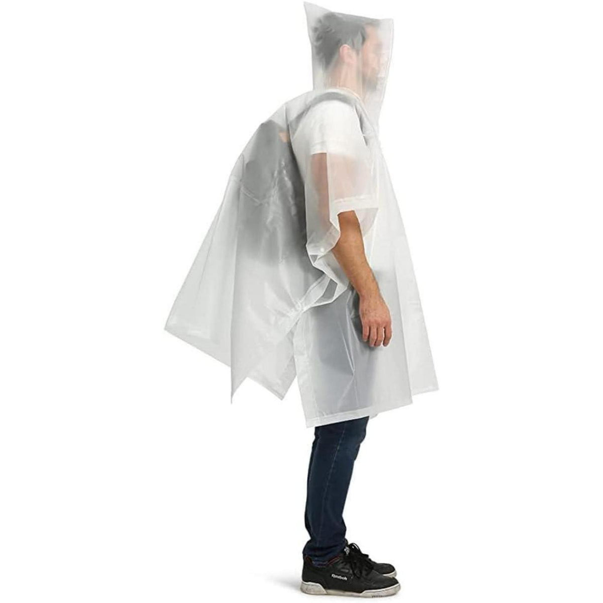 2x Transparenter Regenmantel für Damen und Herren, EVA, Einheitsgröße, Weiß
