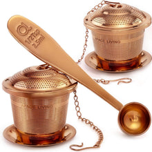 Teesieb Set Edelstahl Teebrüher Tee-Ei für losen Tee Roségold