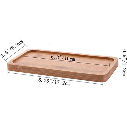 Bambus Untersetzer Set Rechteckig 6er Tablett Holz Tray