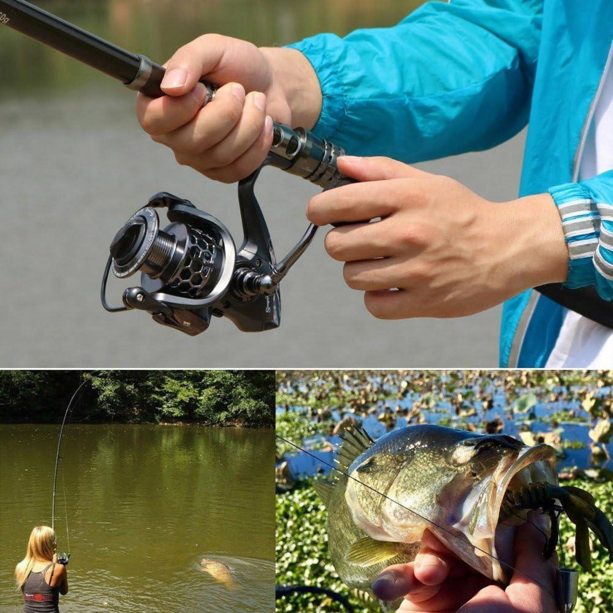 Teleskop Angelrute & Spinnrolle Combo für Reise & Salzwasser/Süßwasser