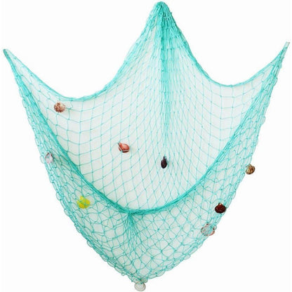 AONER Fischernetz 150x200cm mit Muscheln zum Aufhängen
