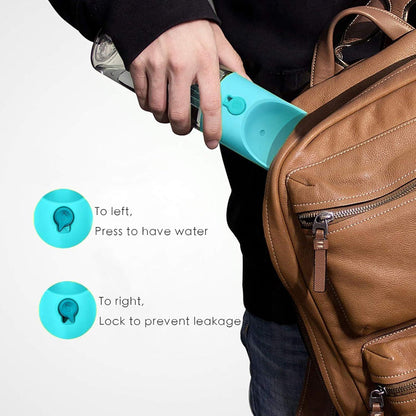 Hundetrinkflasche für unterwegs Leckdicht 400ml Blau, BPA-frei