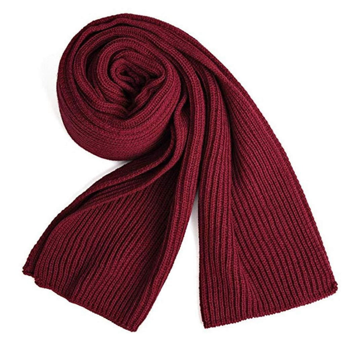 Herren Strickschal warm rot Acryloptik 185x38cm