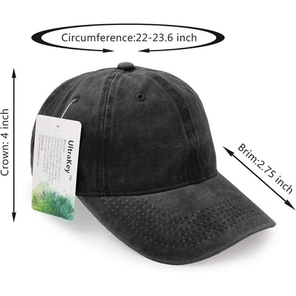 Verstellbare Baumwoll Baseballmütze – Unisex Outdoor Hut Schwarz