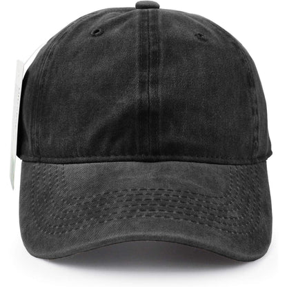 Verstellbare Baumwoll Baseballmütze – Unisex Outdoor Hut Schwarz