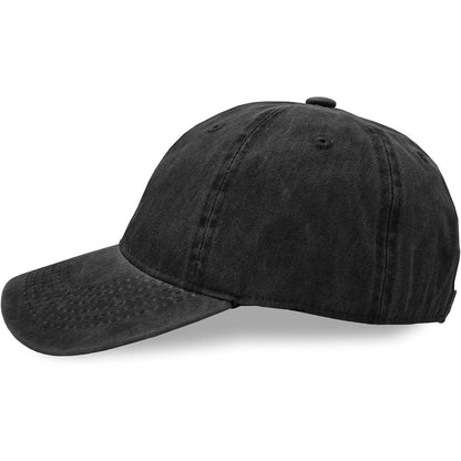 Verstellbare Baumwoll Baseballmütze – Unisex Outdoor Hut Schwarz