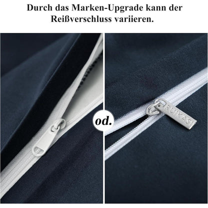 Bettwäsche 200x200 Dunkelblau Set mit Kissenbezügen