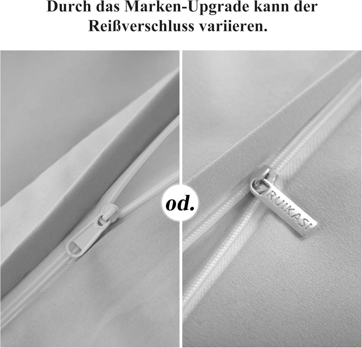 Bettwäsche Set 200x200 3-teilig Grau Mikrofaser Weich Bügelfrei