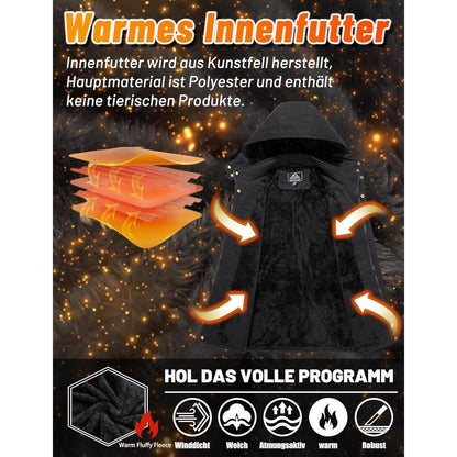 Herren Winterparka mit Kapuze – Warm gefüttert & Vieltaschen