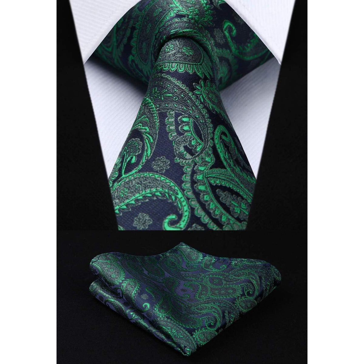 Herren Jacquard Weste Krawatte Einstecktuch Set Grün Lila